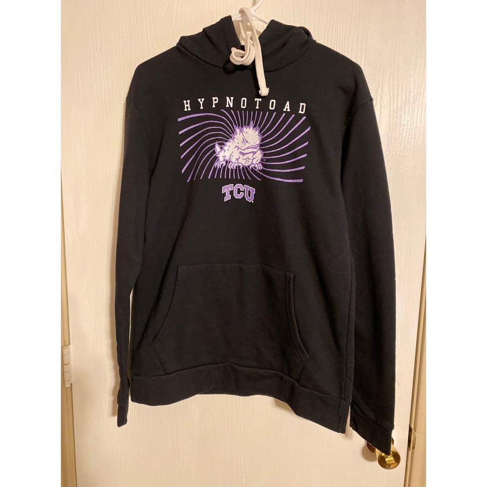 BreakingT TCU Horned Frogs Hypnotoad Hoodie Black Purple Sweatshirt Mens L
0424